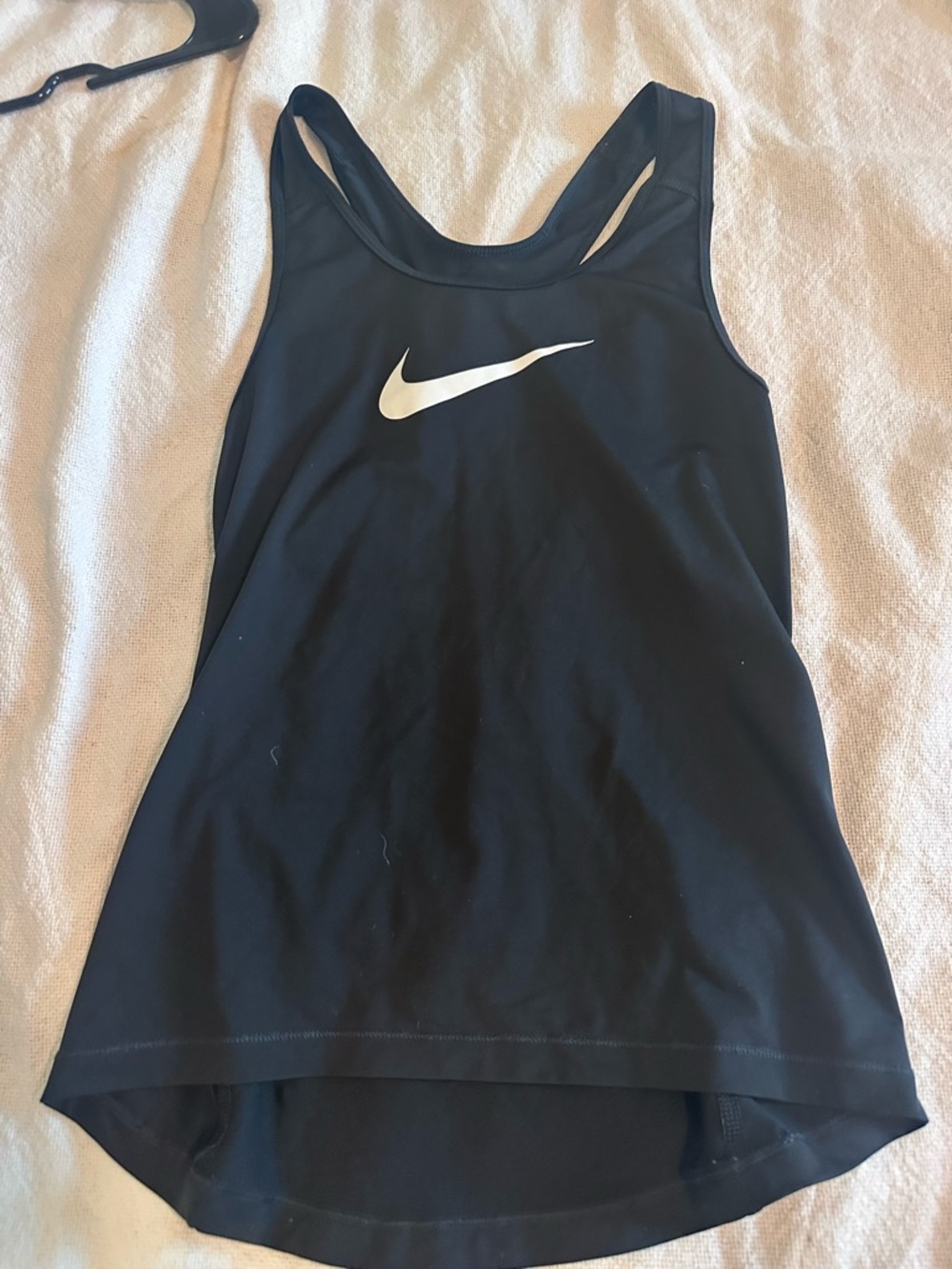 Nike Black Racerback Performance Tank with White Swoosh